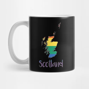 Scotland Rainbow Pride Flag Map Typography Design Mug